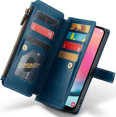 Hoesje geschikt voor Samsung Galaxy A24 4G - ZipCase Book Cover Case Kunstleer Smaragd Blauw