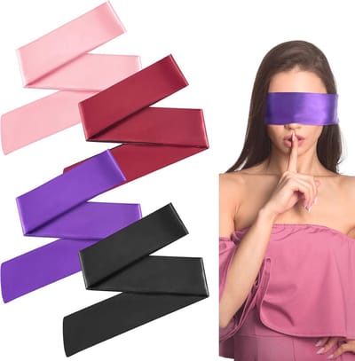 Zacht Satijnen Blinddoek Set voor Koppels - 4 Stuks, Ideaal voor Slaap, Yoga, Meditatie en Reizen