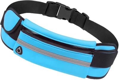 Hardloop tas - Heuptas - Hardloopriem - Sporttasje - Running belt - Verstelbaar - Met rits - Met bidonhouder - Lichtgewicht - Blauw - Jonyx