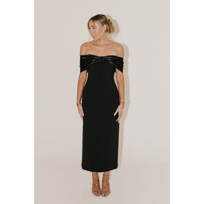 Odd Muse Bow Midi Dress Black Größe: XXS | Midikleider Outlet | Damen | Schwarz