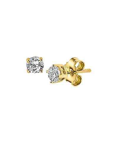 The Jewelry Collection Oorknoppen Zirkonia - Geelgoud
