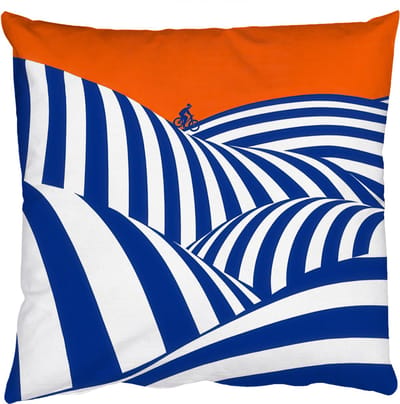 Sierkussens - Kussentjes Woonkamer - 50x50 cm - Fietser - Heuvels - Strepen - Blauw