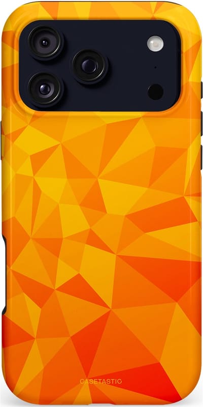 Casetastic hoesje geschikt voor Apple iPhone 17 Pro Max - MagSafe - Dubbellaagse bescherming - Citrus Polygoon - Fashion Case - Oranje Okergeel
