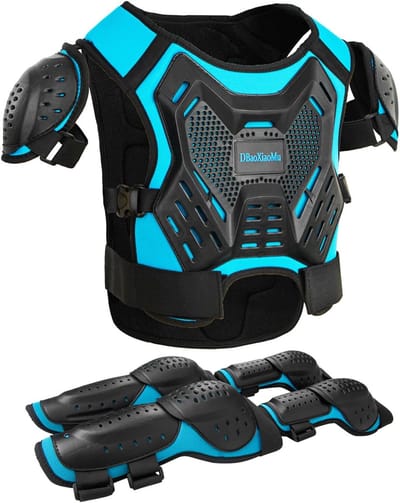 Kinder Beschermingsset - Motorcross Vest - Actieve Sport - Verstelbare Pasvorm - One Size - Zwart