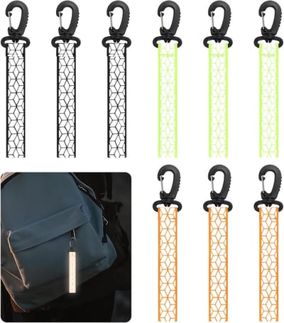 Set van 9 Reflecterende Hangers voor Kinderen, Veiligheidslicht voor Rugzakken, Jogging en Schooltassen, Reflecterende Sleutelhangers, Ideaal voor Buitenactiviteiten