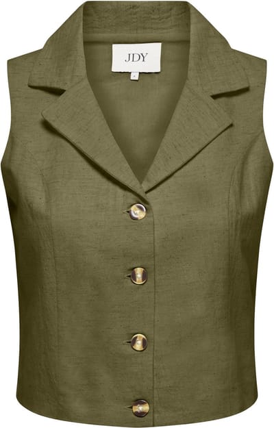 JDY - JDYMILAN LINEN S/L WAISTCOAT TLR - Dames - Vesten