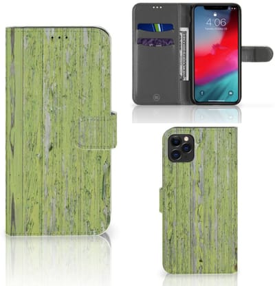 Apple iPhone 11 Pro Max Book Style Case Green Wood