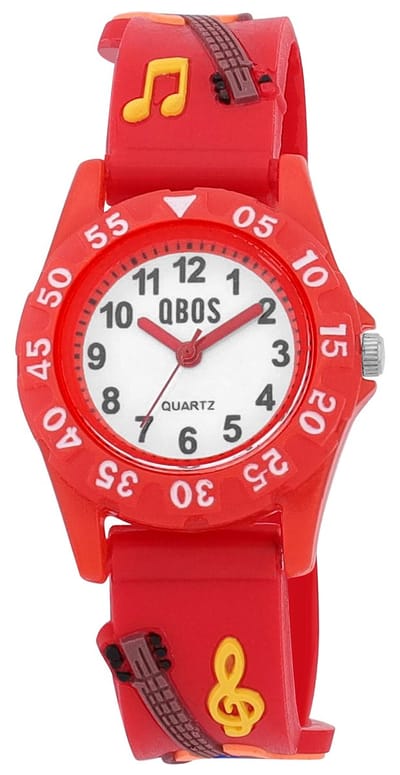 QBOS QBOS kinderhorloge van siliconen met muziekmotief, goed leesbaar