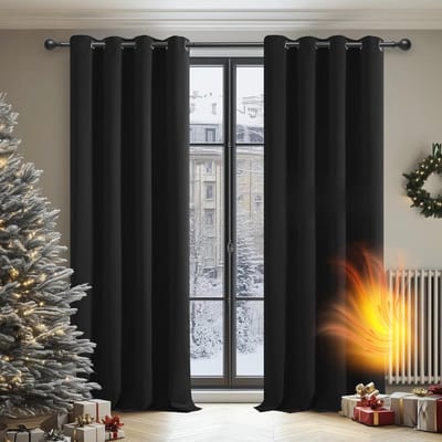 Zwarte Verduisteringsgordijnen 140x180 cm - Premium Opaque Gordijnen voor Woonkamer - 2 Stuks