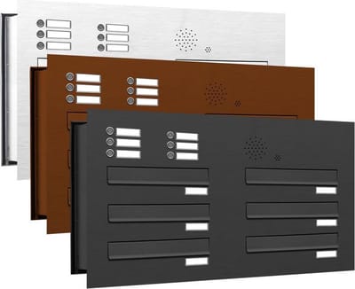 Inbouw met intercom 6 adressen type 2_Brievenbus met intercompaneel inbouw_6_adressen__RVS