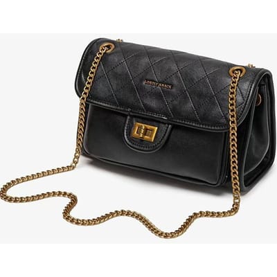 Geurige Stijl Diamanten Kettingtas voor Dames Herfst en Winter Mode Veelzijdige Eén-schouder Crossbody Tas zwart