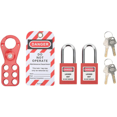 Lockout Tagout Kit Met Veiligheidshasp Hangslot Loto Tag Sleutels Sabotagebestendig voor Industriële Apparatuur
