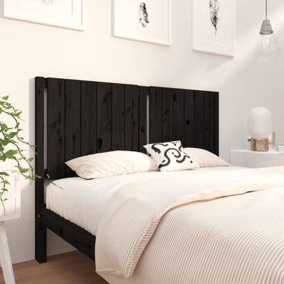 vidaXL - Hoofdbord - 145,5x4x100 - cm - massief - grenenhout - zwart