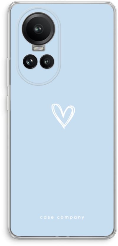 Case Company® - Hoesje geschikt voor Oppo Reno 10 Pro hoesje - Klein Hart Blauw - Soft Cover Telefoonhoesje - Bescherming aan alle Kanten en Schermrand