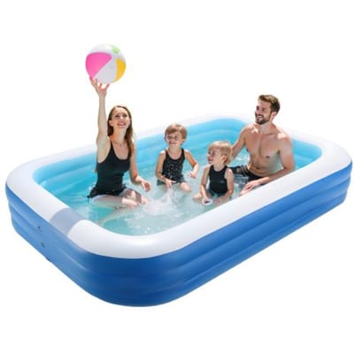 VEVOR Opblaaszwembad, 3000 x 1702 x 508 mm, Peuterbad, Zwembad met reparatiepleisters, Familiezwembad, Zomerwaterfeest, Ideaal voor waterpret met het hele gezin
