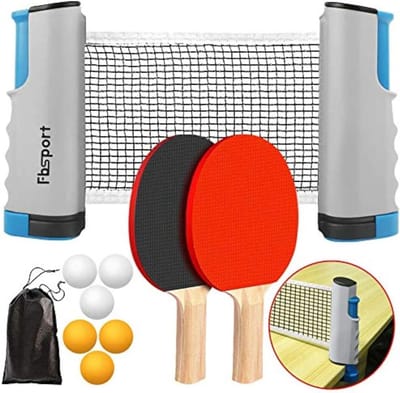 Tafeltennisset met 2 Batjes, 6 Ballen en Intrekbaar Net voor Kinderen en Volwassenen