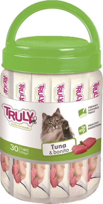Truly - Creamy Lickables - Tonijn & Bonito - Kattensnack - 420 gram