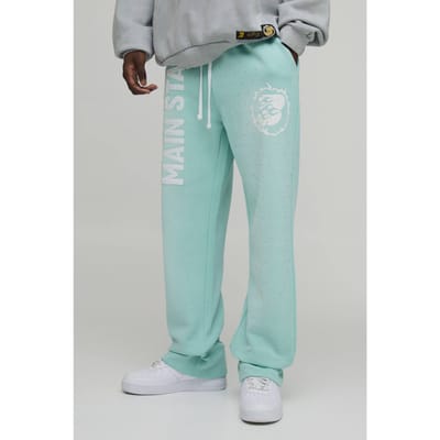 Rechte Pasvorm Main Stage Applicatie Strass Joggingbroeken | Mint | Size Small