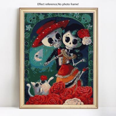 5D bricolage diamant peinture dessin animé mignon garçon et fille diamant broderie photo 20X30CM