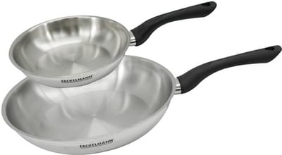 Set 2 pannen 20 en 28 cm van roestvrij staal Fackelmann Geneva