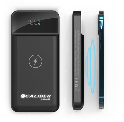 Caliber Powerbank - Draadloze Powerbank 10000 mah - 22.5W Snellader - Digitaal Display - usb c kabel