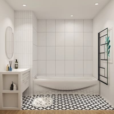 Badwand Acacia 1-Delig 80x140 6Mm Helder Glas Zwarte Kaders Antikalk Mat Zwart