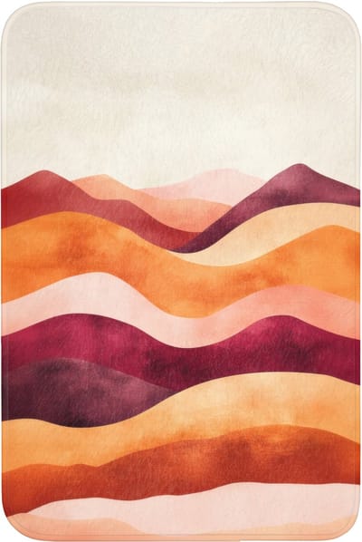Badmat 60x90 cm - Antislip - Abstract - Landschap - Golven - Badmatten voor badkamer - Badkamermat - Douchemat - Badkamer mat