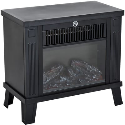 Elektrokamin - 34x17x31 cm - Standkamin met Flammeneffect - 600/1200W, Geräuscharm - Metaal - Zwart