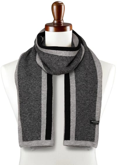 Peterson - Lange Sjaal - Geometrisch Patroon - 180cm - Zwart/Grijs
