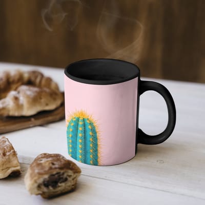 Magische Mok - Foto op Warmte Mokken - Koffiemok - Cactussen - Modern - Pastel - Magic Mok - Beker - 350 ML - Theemok