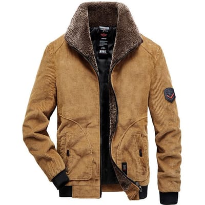 Heren Corduroy Jas Heren Winter Verdikte Nieuwe Middelbare Leeftijd Heren Pluche Katoenen Kleding Katoenen Kleding Katoenen Jassen Heren Trendy 4XL black