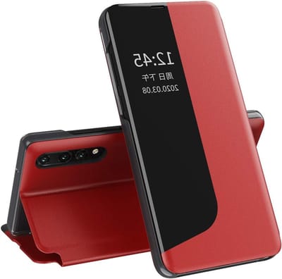Bookstyle Clear View Window Flip Case voor Huawei P20 - Shockproof PU Leather Wallet met Kickstand en Bescherming