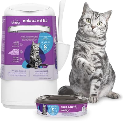 Afvalemmer kattenbak - geurcontrole - gemakkelijk te gebruiken - 1 stuk - wit - kunststof
