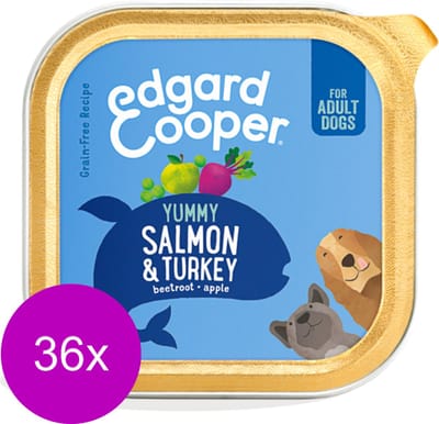 Edgard & Cooper Kuipje Salmon Turkey Adult - Hondenvoer - 36 x Zalm Kalkoen 300 g
