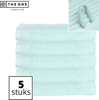 The One Towelling Classic Strandlakens - 100 x 180 cm - 5 Stuks - Voordeelverpakking - Hoge vochtopname - 100% Gekamd katoen - Mint