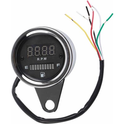 Compte-tours Numérique pour Moto Tacho Compteur de Vitesse Jauge 2 Cylindres Airguide Instrument Modifié black