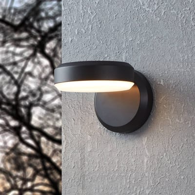 EGLO LED buiten wandlamp Fornaci, zwart, breedte 16 cm, metaal