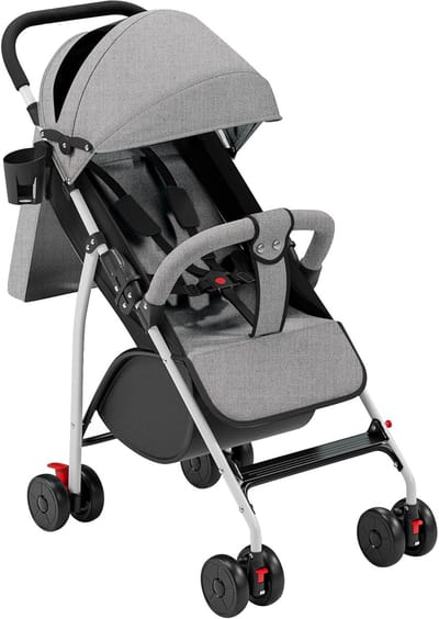 Kinderdriewieler 5-in-1 - Duwfiets peuter - Buiten spelen - 360° draaibare zitting - Tot 25 kg - Grijs