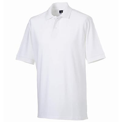 Russell Heren 100% Katoenen Korte Mouw Poloshirt (Wit)