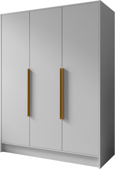 Kledingkast Goya I 150 cm (wit, gouden handgrepen)