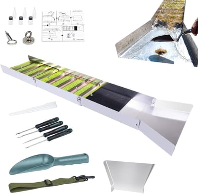 Goudwasset - Prospectieset Zeefset - Goudzoeken - Gegradeerde Riviergroeven - 43 x 15 x 26 cm - Volledige set