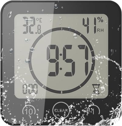 Waterdichte Digitale Doucheklok met Temperatuur en Vochtigheidsmeter