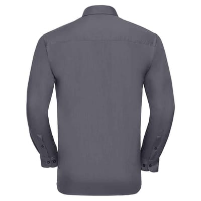 Russell Collection Heren Klassiek Polycotton Overhemd Met Lange Mouwen (Konvooi Grijs)