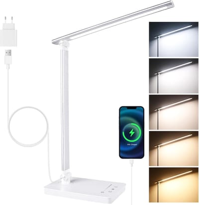 REN® Bureaulamp LED - Burolamp - Bureaulamp Met Klem - Bureaulamp Kind - Bureaulamp LED Dimbaar - Wit - 34cm x 13cm x 18cm; 0.7 kg