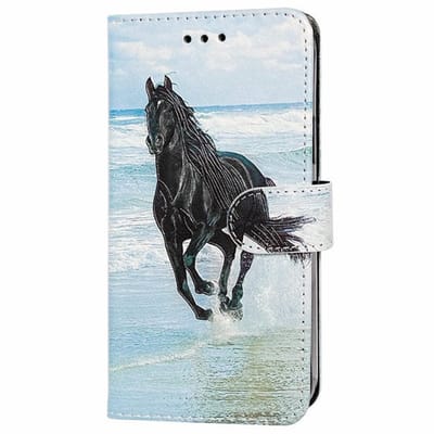 Multimedia & Accessoires Lederen Wallet Book Case Paard Print – Blauw - met Magnetische Sluiting geschikt voor Samsung Galaxy A26 5G - Portemonnee – Met Stand – Kaarthouder – Pasjes Houder – Magneet Sluiting – Bookcase