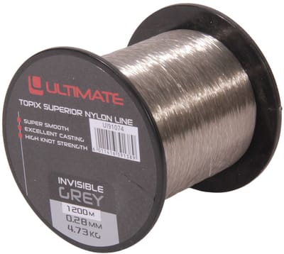 Ultimate Topix nylon invisible grey 1200m 0,28mm 4,73kg - Nylon Vislijn