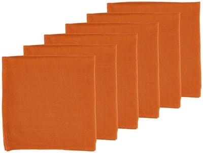 Servetten - 6 stuks - Oranje linnen en katoen