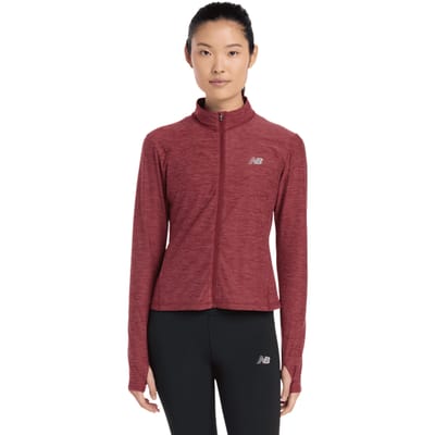 New Balance Space Dye Full Zip Trainingspakken Dames - Rood - Maat L - Poly Jersey