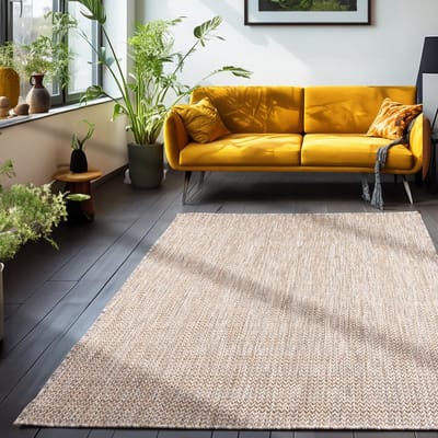 Buiten Tapijt Rechthoekig Beige Scandinavisch Patroon 120 x 170 cm voor Terras Balkon en Tuin