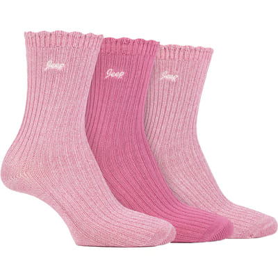 Dames Bamboe Botte Sokken | Jeep | Schattige Geribbelde Golfrand Enkel Sokken voor Vrouwen, Anti-Blaar Breisel Met Kussens - Cerise / Crème